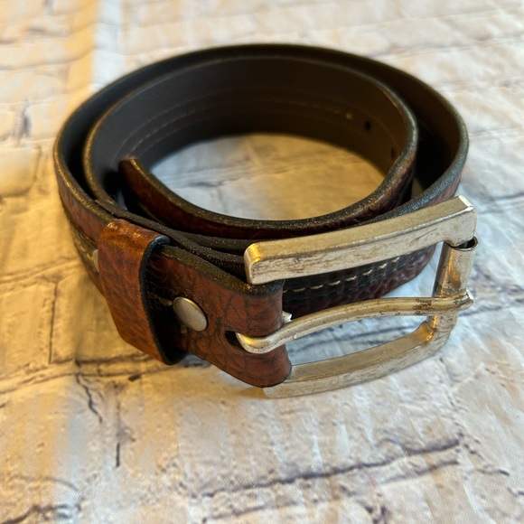 Vintage Accessories Vintage Chunky Twotone Leather Mens Belt